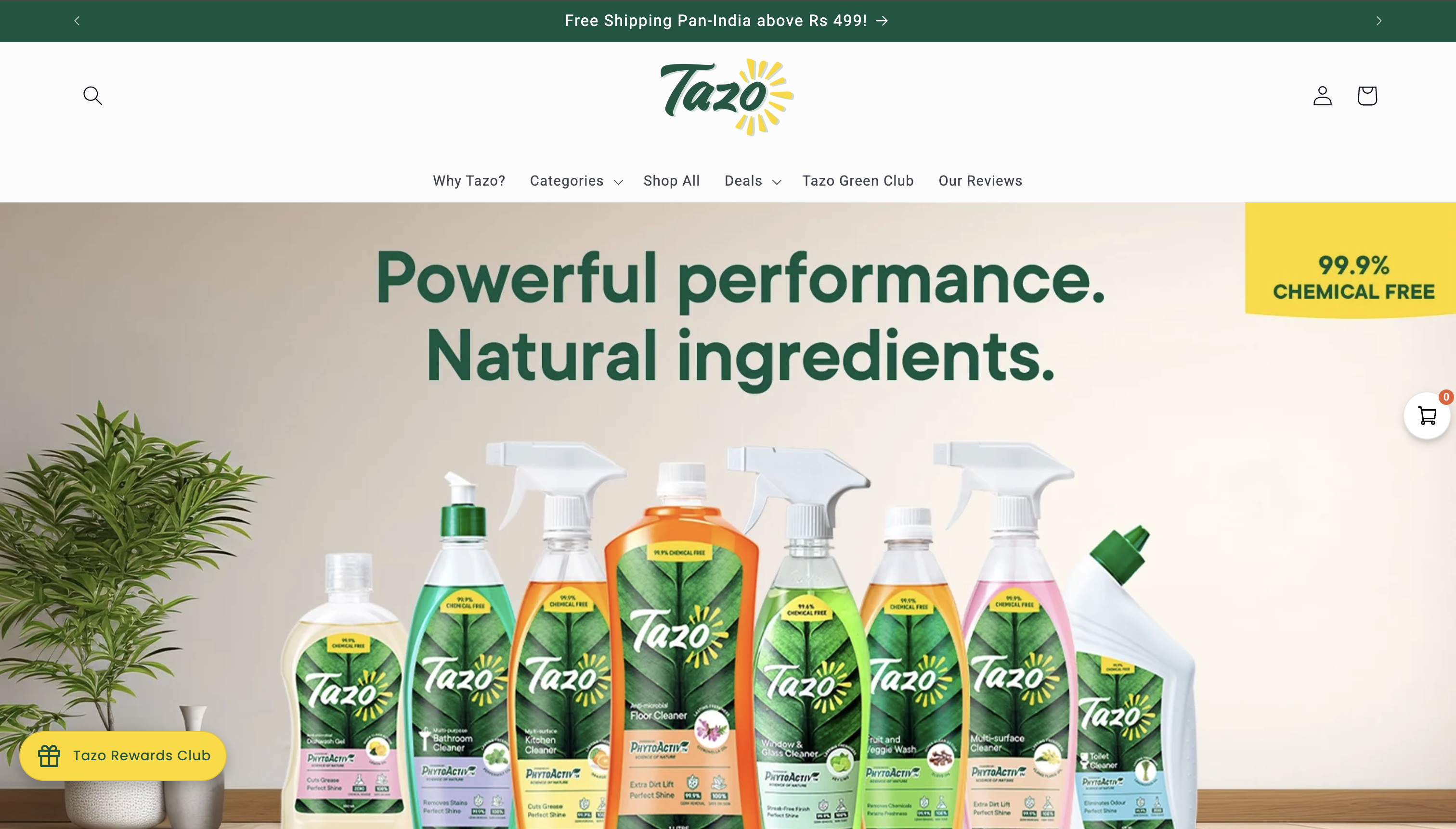 Tazo Home website homepage